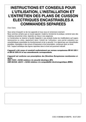 Smeg SE035 Instructions D'utilisation, D'installation Et D'entretien