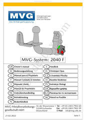 Mvg 2040 F Manuel D'entretien