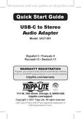Tripp-Lite U437-001 Guide De Démarrage Rapide