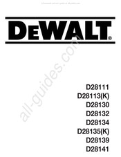 DeWalt D28134 Manuel D'instructions
