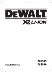 DeWalt XR DCS575 Traduction De La Notice D'instructions Originale