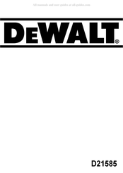 DeWalt D21585 Manuel D'instructions