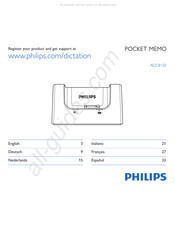 Philips POCKET MEMO ACC8120 Mode D'emploi