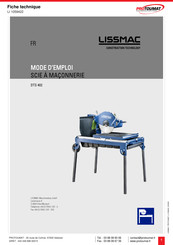 Lissmac DTS 402 Mode D'emploi