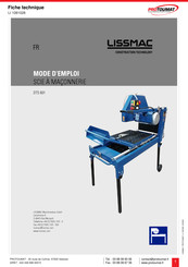 Lissmac DTS 601 Mode D'emploi
