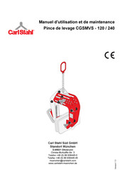 CarlStahl CGSMV-240 Manuel D'utilisation Et De Maintenance
