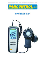 PANCONTROL PAN Luxmeter Manuel D'instructions