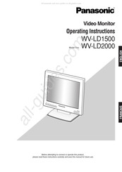 Panasonic WV-LD2000 Mode D'emploi