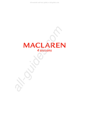 Maclaren 4 seasons Notice D'emploi