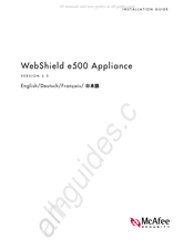 McAfee WebShield e500 Guide D'installation