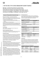 steute RF GS M30 SW868 Instructions De Montage Et De Câblage