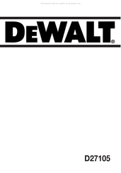 DeWalt D27105 Manuel D'instructions