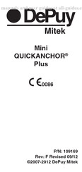 DePuy Mitek Mini Quickanchor Plus Manuel D'instructions