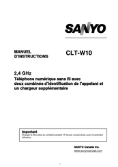 Sanyo CLT-W10 Manuel D'instructions