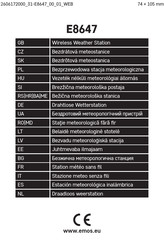 Emos E8647 Notice Utilisateur