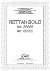 Gessi RETTANGOLO 30992 Instructions D'installation