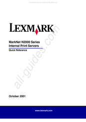 Lexmark MarkNet N2002e Référence Rapide