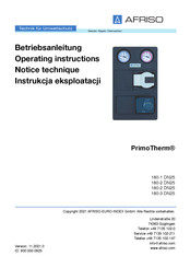 Afriso EURO-INDEX PrimoTherm 180-2 DN25 Notice Technique