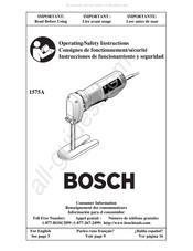 Bosch 1575A Consignes De Fonctionnement/Sécurité