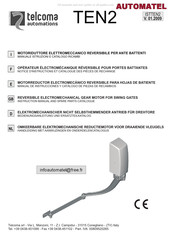 Telcoma Automations TEN2 Livret D'instructions Et Catalogue Des Pieces De Rechange