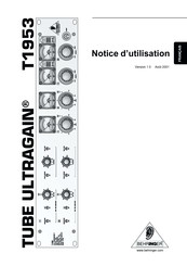 Behringer TUBE ULTRAGAIN T1953 Notice D'utilisation