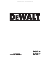 DeWalt D21716 Traduction De La Notice D'instructions Originale