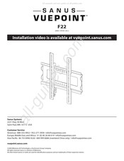 SANUS VuePoint F22 Mode D'emploi