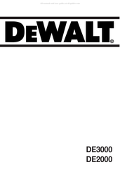 DeWalt DE3000 Manuel D'instructions