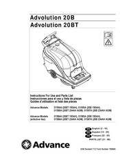 Advance Advolution 20B 234AH AGM Guides D'utilisation Et Liste Des Pièces