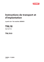 Traub TNL18 Série Manuel D'implantation