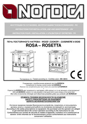 Nordica ROSETTA Instruction Pour L'installation, L'utilisation Et Entretien