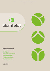 Blumfeldt Highgrow Deluxe 10034751 Mode D'emploi