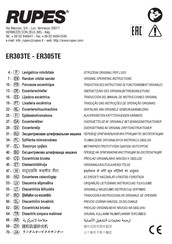 Rupes ER305TE Instructions De Fonctionnement