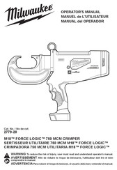 Milwaukee M18 Force Logic 750 MCM Manuel De L'utilisateur