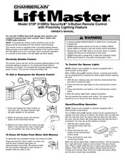 Chamberlain LiftMaster Security+ 373P 315MHz Manuel D'instructions