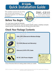 D-Link DWL-G810 Guide D'installation Rapide
