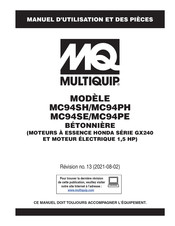 Multiquip MC94SH Manuel D'utilisation Et De Pièces