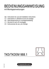 Kuppersbusch TKD 988.1 Instructions D'utilisation Et Avis De Montage