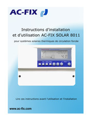 AC-FIX SOLAR 8011 Instructions D'installation Et D'utilisation