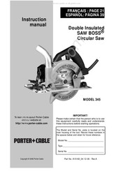 Porter Cable SAW BOSS 345 Manuel D'utilisation