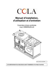 Cola EMMANUELLE Manuel D'installation, D'entretien Et D'utilisation