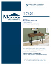 Monarch Specialties I 7670 Instructions D'assemblage