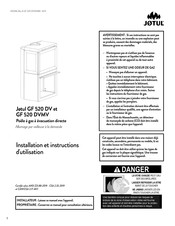 Jotul GF 520 DVMV Instructions D'installation Et D'utilisation