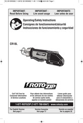 RotoZip CR18L Consignes De Fonctionnement/Sécurité