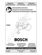 Bosch TS2000 Consignes De Fonctionnement/Sécurité