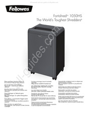 Fellowes Fortishred 1050HS Manuel D'instructions