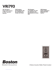 Boston Acoustics VRi793 Mode D'emploi