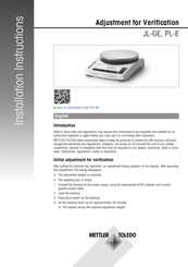 Mettler Toledo JL-GE Instructions D'installation