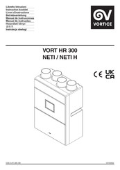 Vortice VORT HR 300 NETI Livret D'instructions