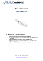 Nice HOME RC200 Notice De Programmation